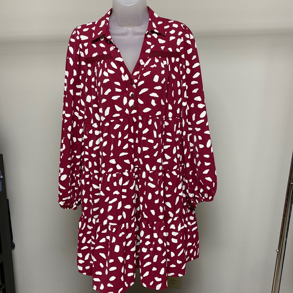 Umgee tiered long-sleeve dress.